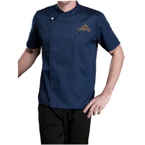 Customized Short Sleeve Chef Coat Navy Blue